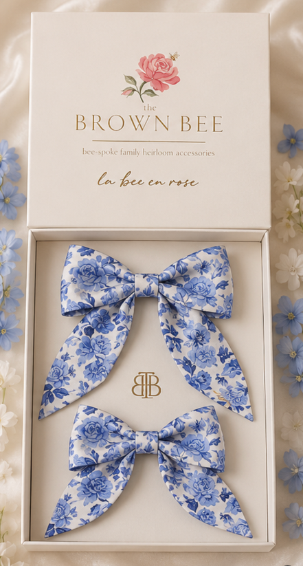 Heritage | Mama + Mini Bow Set | La Bee en Bleu